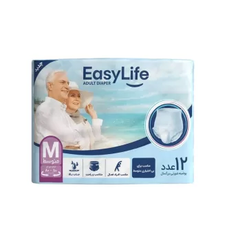 Easy Life پوشک شورتی بزرگسالان سایز متوسط بسته 12 عددی